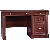 Sauder Palladia Computer Desk with Drawers, Home Office Desk with File Cabinet Storage Drawer, Cable Management, Keyboard Tray, in Select Cherry Finish
