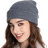 100% Merino Wool Beanie Hat for Women Men, Cuffed Knit Warm Winter Hats,Slouchy Beanies Fisherman Skull Cap Watch Caps