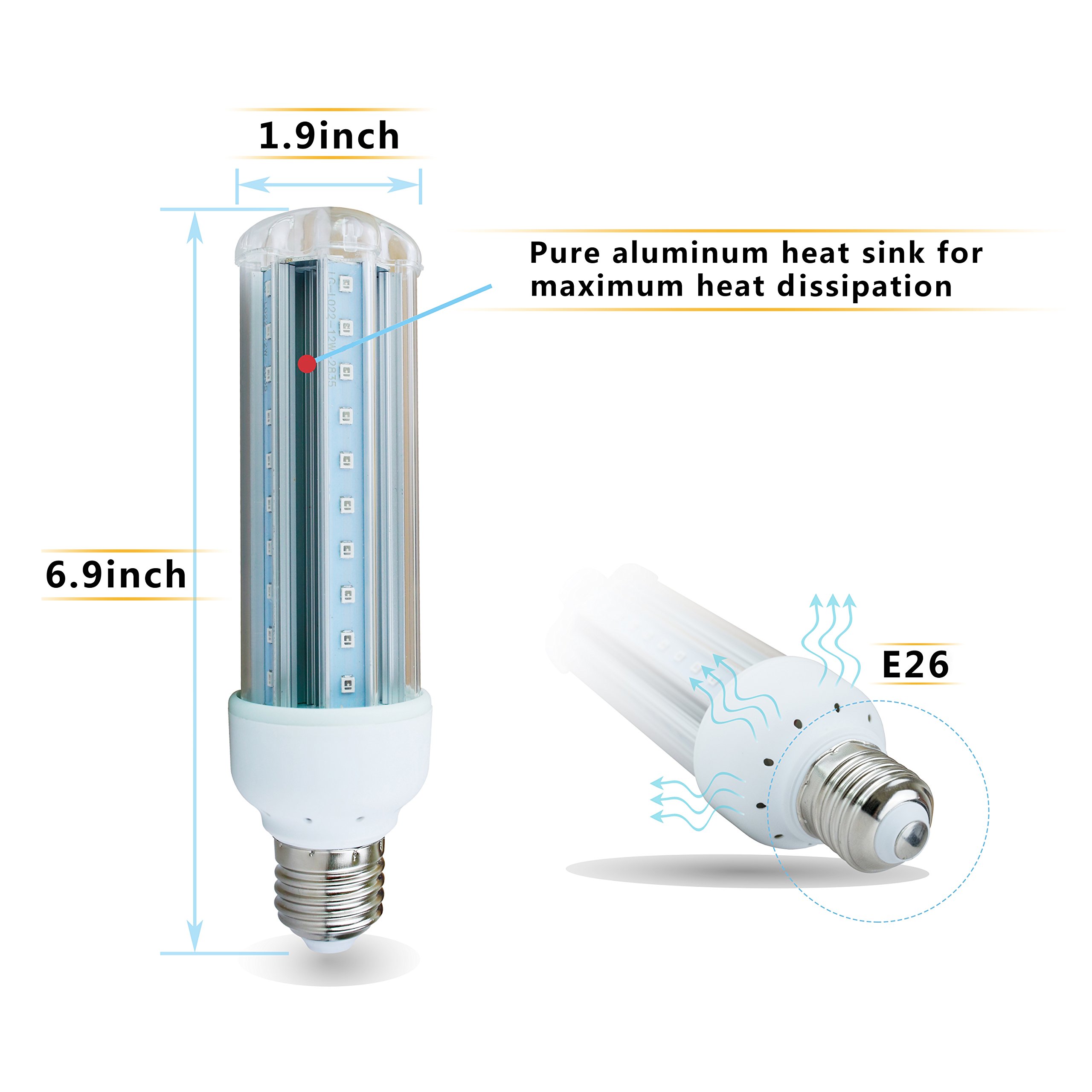 Blacklight Bulb,Lee Lighting 12W LED UV Ultraviolet Blacklight AC90265V 602747099509 eBay
