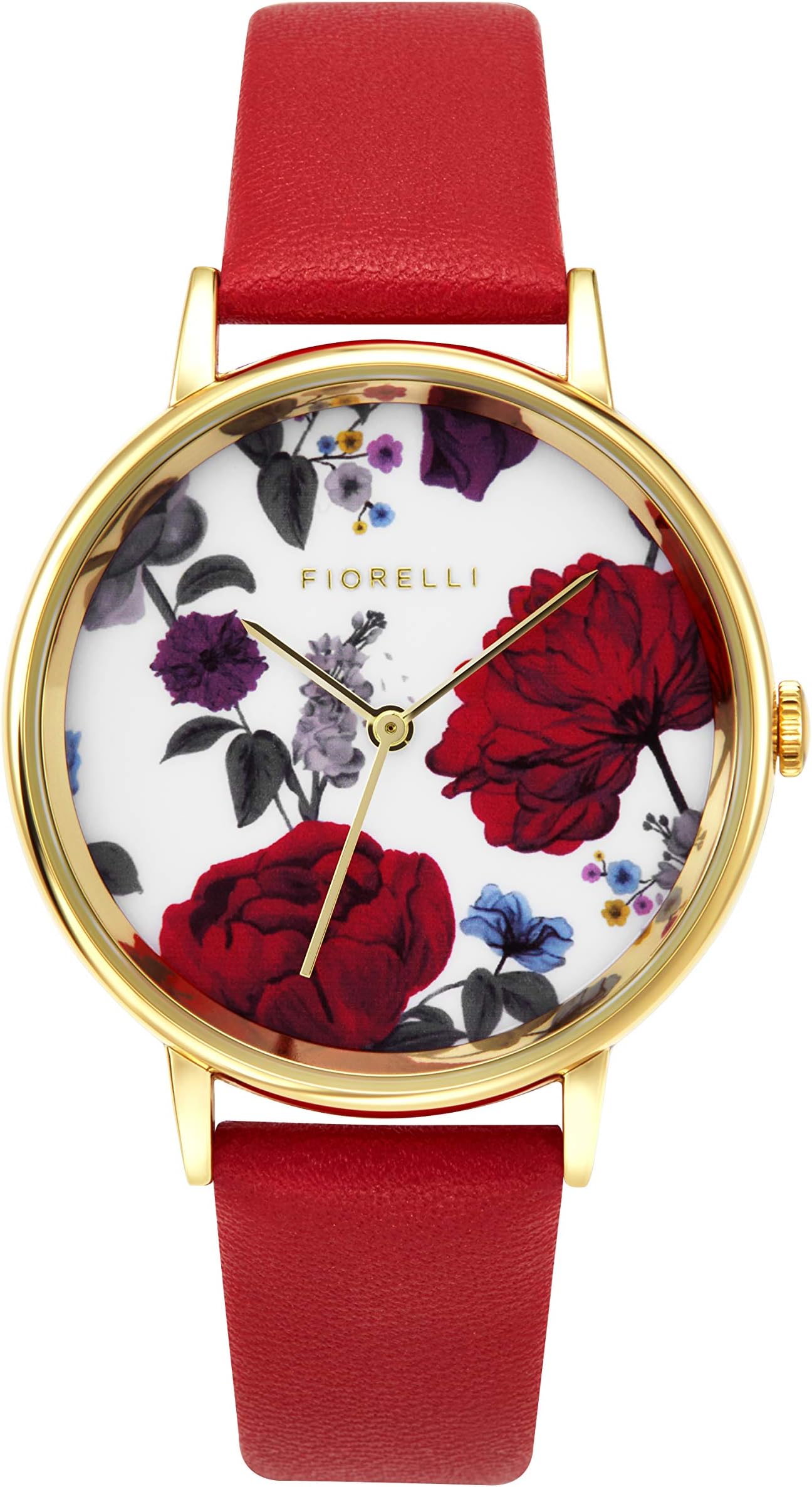 Women's Autumn-Winter 18 Aluminium Quartz Watch with PU Strap, Red, 16 (Model: FO043R)