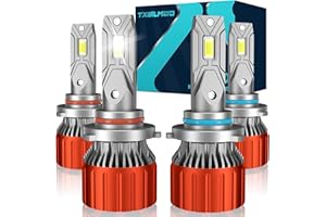 TXBILMOO 9005/HB3 9006/HB4 LED Headlight Bulbs Combo Kit, 44000 Lumens 6500K Cool White, 9005 High Beam 9006 Low Beam LED Bulbs, Plug-N-Play Halogen Replacement with Cooling Fan, Fog Light, Pack of 4