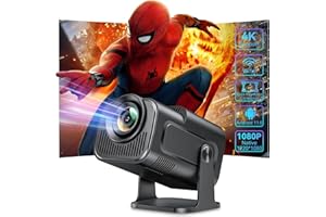 SKLNXAZ Smart Mini Projector with Android 11.0,2024 Upgraded Portable Projector 1080P 4K Full HD with WiFi 6 and BT5.2,180°Adjustable Stand, Auto Keystone Home Projector for Phone/TV Stick/Laptop