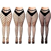 Benefeet Sox 2 Pack Womens High Waist Fishnet Tights Mesh Stockings Sexy Hollow Out Pantyhose Large & Medium Net