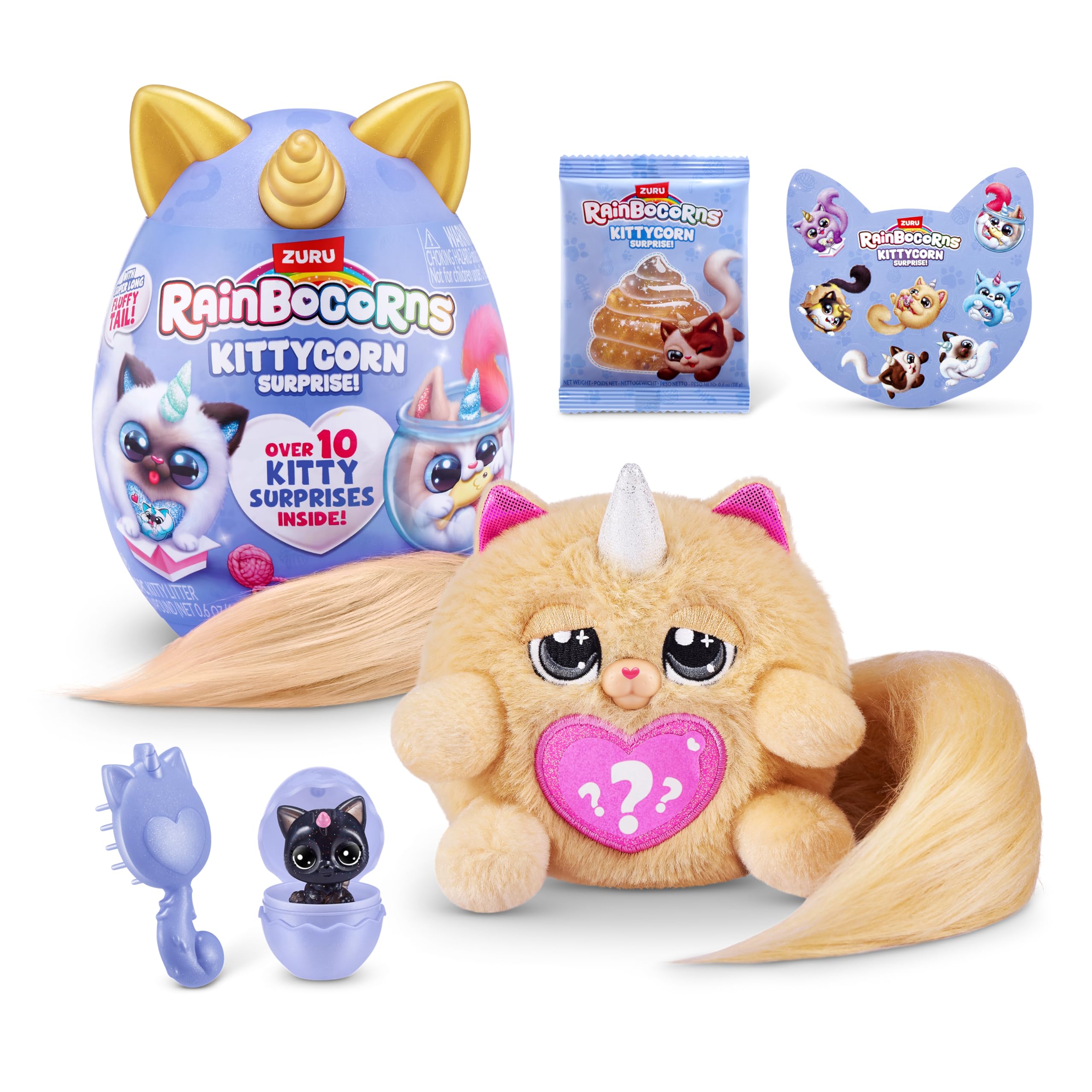 Rainbocorns Kittycorn Surprise Series 3 Persian (Lily Age 3+) by ZURU, Plush Toy, Collectible Plush Stuffed Animal, Surprise Eggs for Girls (Persian)