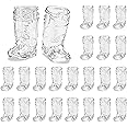SAIAOKJ Cowboy Boot Shot Glasses, 24 Pcs 1 Oz Mini Plastic Boot Shot Glass, Reusable Plastic Boot Cups for Cowboy Cowgirl Western Theme Party Supplies Bachelorette Birthday Party Favors (Clear)