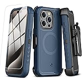 M MYBAT PRO Maverick Series Case for iPhone 15 Pro with Belt Clip Holster,[Compatible with Magsafe] w/Screen Protector,Anti-Drop,Shockproof,with 360°Rotating Kickstand,Heavy Duty Protection