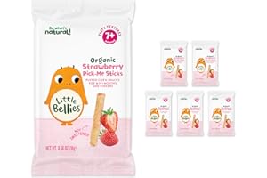 Little Bellies Organic Strawberry Pick-Me Sticks Baby Snack (Pack of 5 x 0.56 oz Individual Packs)