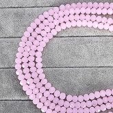CrzBeadss 350Pcs Briolette Glass Beads for Jewelry Making, 6mm Faceted Glass Pink Crystal Beads for Bracelets Making, Rondelle Glass Beads Bulk for Crafts Wine Charms Wind Chimes Suncatchers