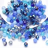 200PCS 6MM Crystal Glass Beads for Jewelry Making Blue Series Rondelle Facted Crystal Glass Beads for Bracelet Making Round Glass Spacer Bead for DIY Crafts Wind Chimes Suncatchers