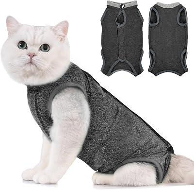 Avont Cat Recovery Suit Post Surgery Dark Grey Medium