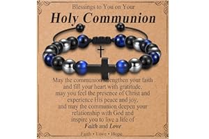 OAVOOK Teen Boy Gifts Cross Bracelet First Communion Baptism Confirmation Gifts for Boys Christian Jejus Jewelry for Teenage Easter Stuffers