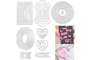 Daily Treasures Lot de 7 matrices de découpe - 41 pochoirs en métal - Multi-formes - Outils de gaufrage pour albums, scrapboo