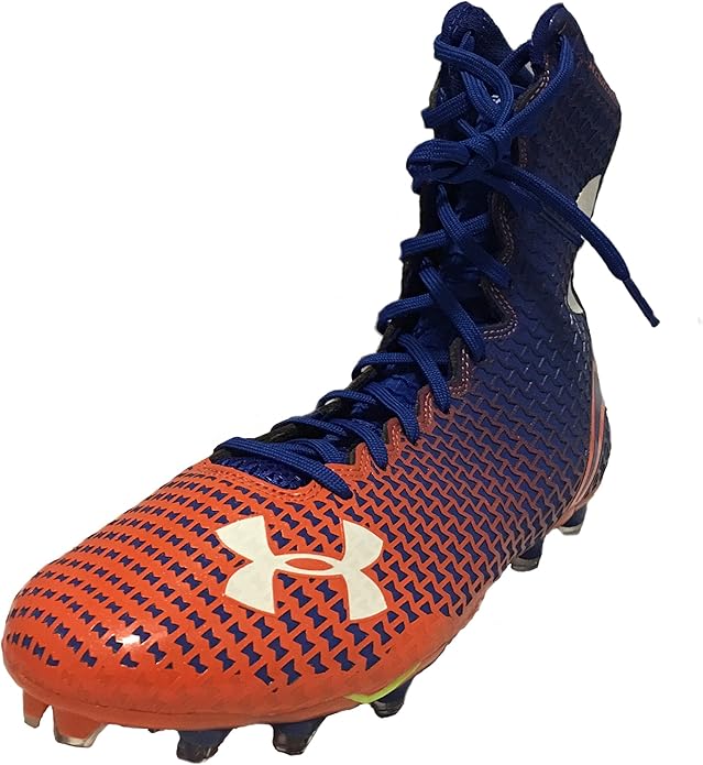 orange and white under armour football cleats