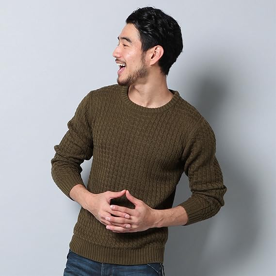 Amazon パンハード Panhard アウトレット ミニケーブルニット メンズ オリーブ M セーター 通販