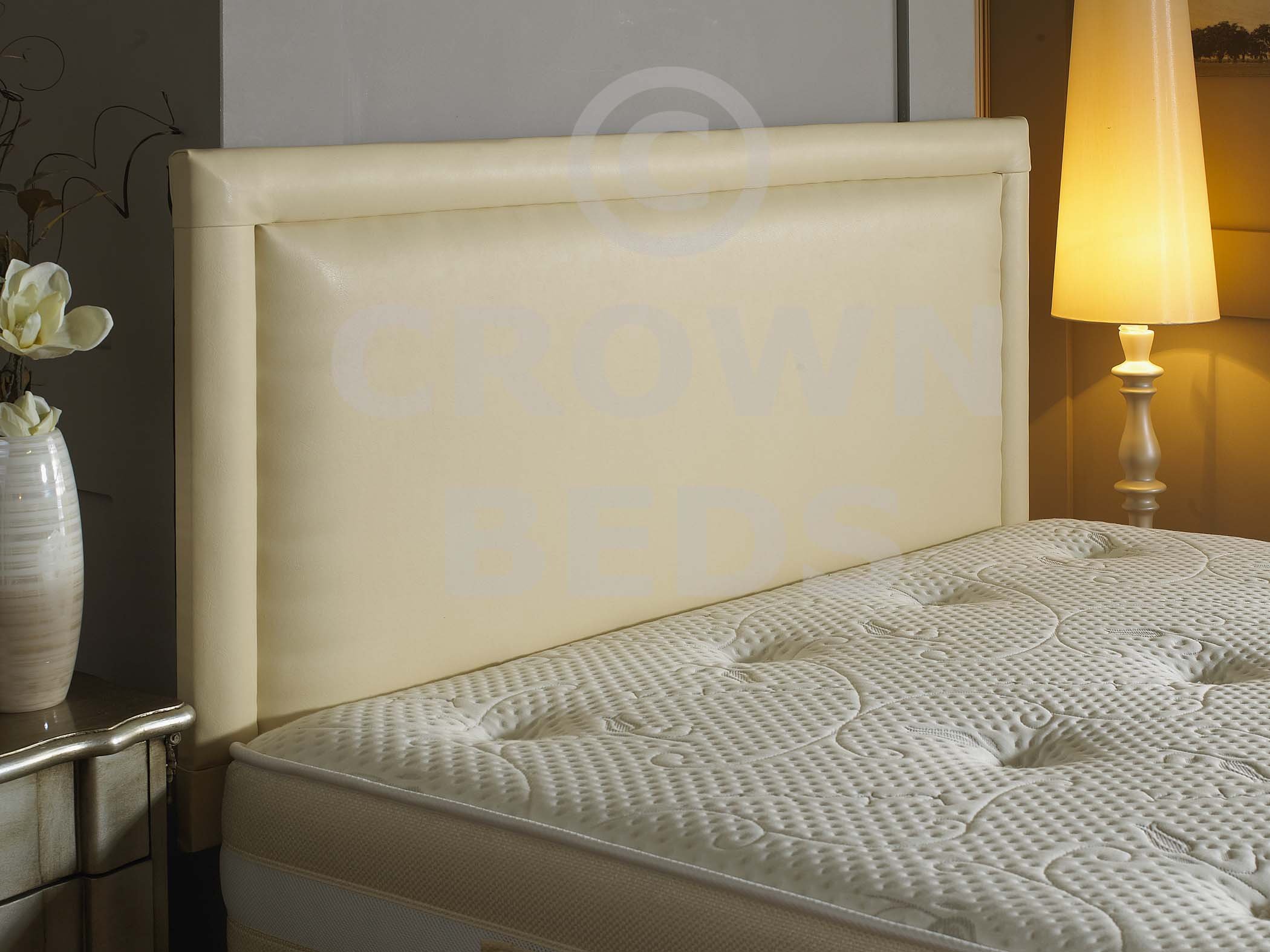 CROWNBEDSUK BUMPER FRENZY FAUX LEATHER HEADBOARD cream, 3FT (single)
