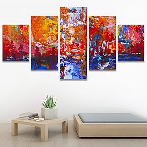 SIGNWIN 5 Panel Canvas Wall Art Modern Art...