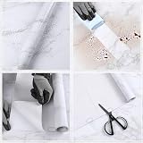Hode Marble Sticky Back Plastic 40cm X 3m Granite White Grey Vinyl Wrap view 2
