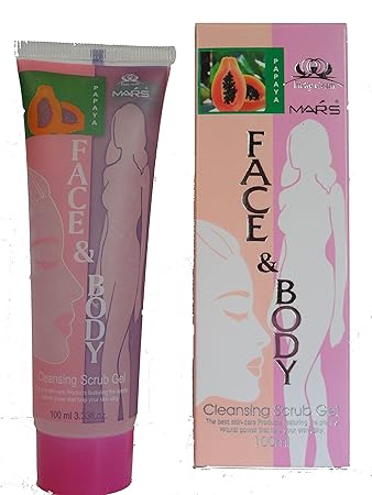 adbeni Papaya Mars Face and Body Cleansing Scrub Gel (100 ml)