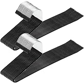 Seuqhck 30 Pack Non Slip Jean Hanger Space Saving Clothes Open Ended Hanger | Versatile Blanket Hangers for Heavy Pants, Scarf, Tablecloth, Slacks Women Men, Black