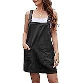 Womens Denim Overalls Dress Casual Summer Loose Bib Rompers Jumpers Adjustable Straps Jean Overall Dress