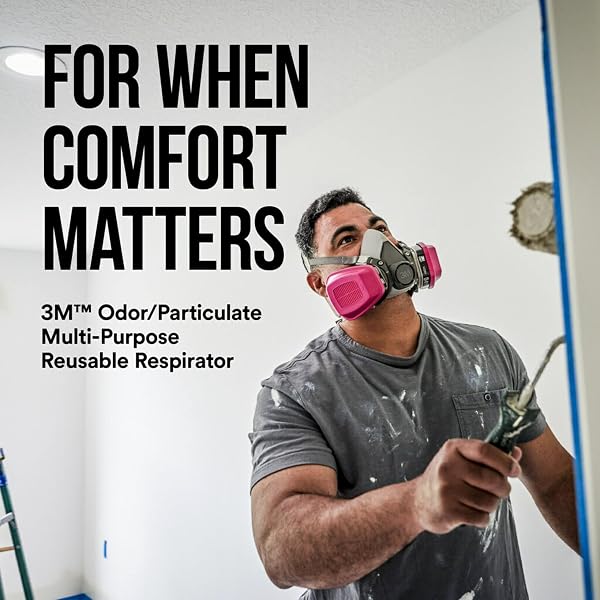 3M P100/OV ODOR/PARTICULATE MULTI-PURPOSE REUSABLE RESPIRATOR 65021, MEDIUM SIZE, NIOSH-APPROVED ORGANIC VAPOR CARTRIDGE & P100 RATED FILTERS, FLEXIBLE, THERMOPLASTIC FACESEAL FOR COMFORT (65021H1-DC)