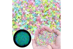 OUN NANA Glow in The Dark Sand, 17.6 oz Mini Glow in The Dark Rocks Fish Tank Sand Aquarium Gravel Glow Pebbles Luminous Stones for Garden Driveway Gap Filler Wase Potted Plant Sand Art Bottle Decor (Color)