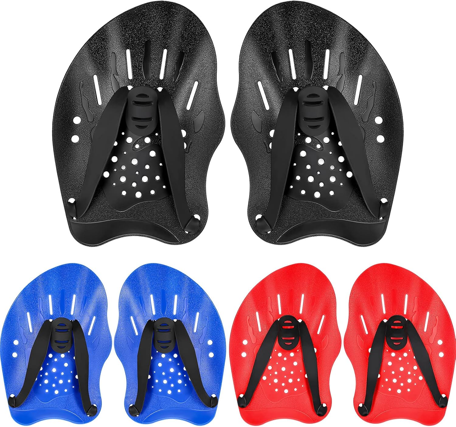 Skylety 3 Pairs Swim Paddles Hand, Swim Training Paddles Adjustable Diving Training Hand Fin Flippers Flat Paddles Swimming Training Aid for Men Women Children : Sports & Outdoors