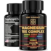 Magnesium 10X Complex – 900mg Elemental Magnesium | Glycinate, Gluconate, Malate, Orotate, Carbonate, Asparate, Taurate, Citrate, Bisglycinate, Ascorbate + Vitamin B6 for Superior Absorption