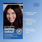 Clairol Lasting Colour Permanent Hair Dye 3 Darkest Brown Grey Coverage view 5