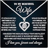 Larvincy To My Wife Necklace From Husband – Valentines Day Gifts for Her with Heartfelt Message Card, Premium Gold-Plated Wife Jewelry in Elegant Box