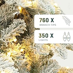 YITAHOME Pre-Lit Flocked Artificial Christmas Tree