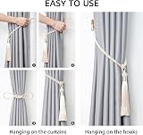 Pretty Jolly 2 Pack Tassel Curtain Tiebacks Beige Rope Knot Drape Holdbacks view 6