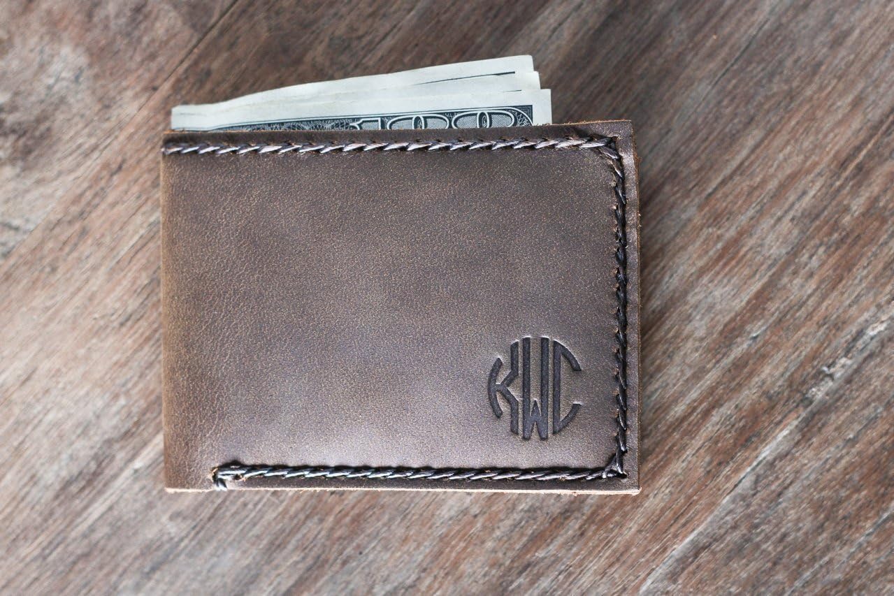 Men's Leather Wallet, Minimalist, only for USA Currency, Handmade #024