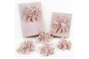 HUIHUANG Rose Gold Velvet Bows for Gift Wrapping Self Adhesive Christmas Gift Bows Burst Curly Ribbon Bows for Presents, Gift Wrapping, Treat Bags, Party Favor, Crafts, Wedding-6 inch x 6 Counts