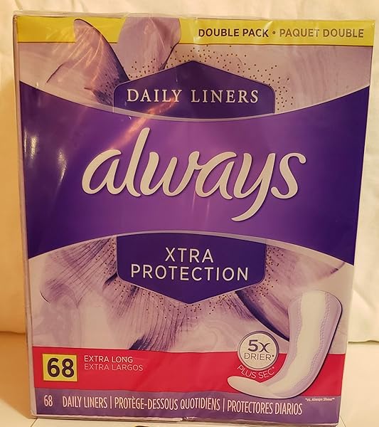 ALWAYS XTRA PROTECTION DAILY LINERS PLUS ODOR-LOCK PADS, DOUBLE PACK, EXTRA LONG, 60 EA, 2 PACK