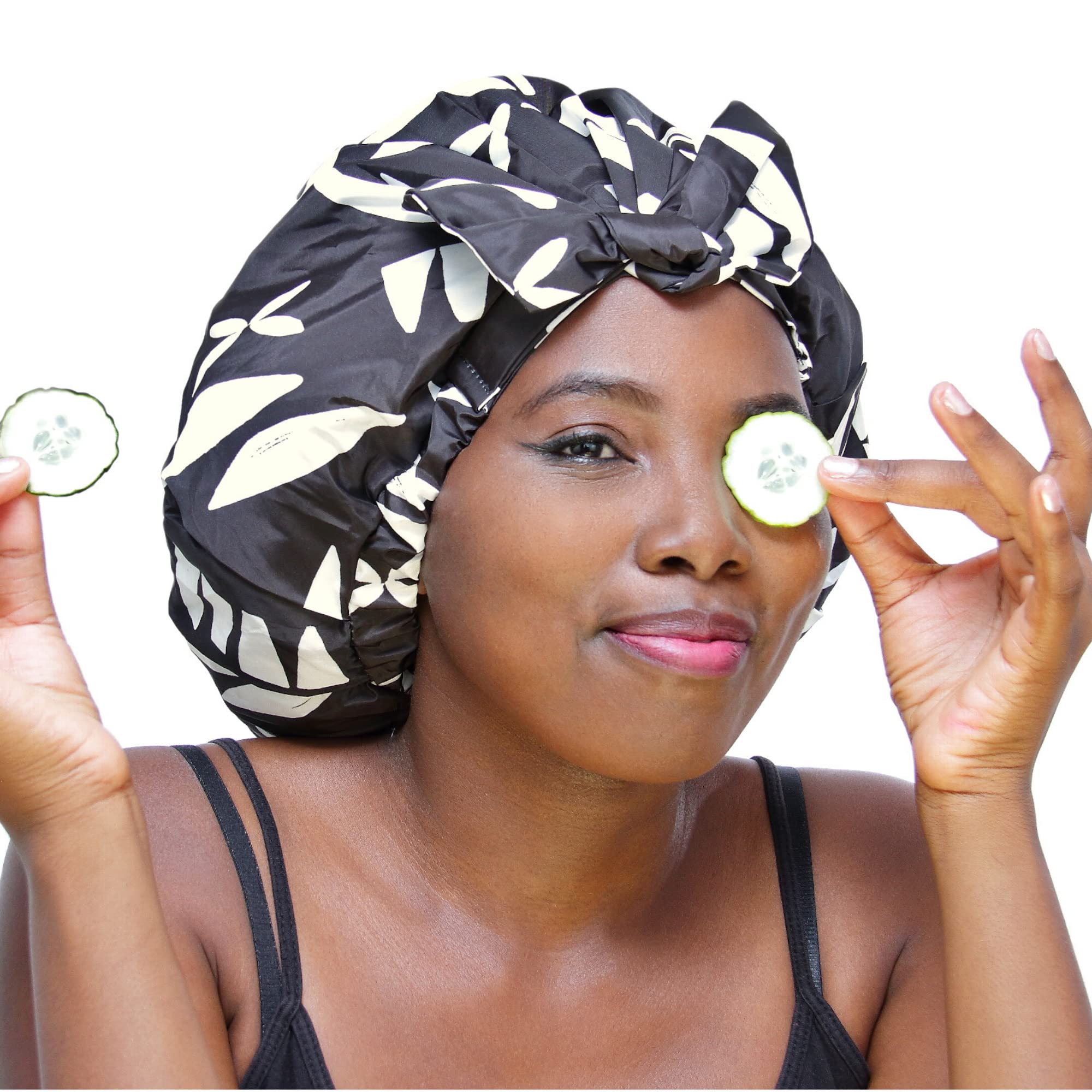 TTAT Shower Cap Extra Large for Braids, Dreadlocks, Locs, Afro, Coily, and Long Hair, Waterproof, Mould Resistant, Reusable, Adjustable, Great for Home, Spa, Conditioning, Self Care, Hotel & Salon