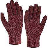 FZ FANTASTIC ZONE Womens Winter Gloves with Touchscreen Warm Chenille Knit Thermal Gloves for Women Cold Weather Gifts