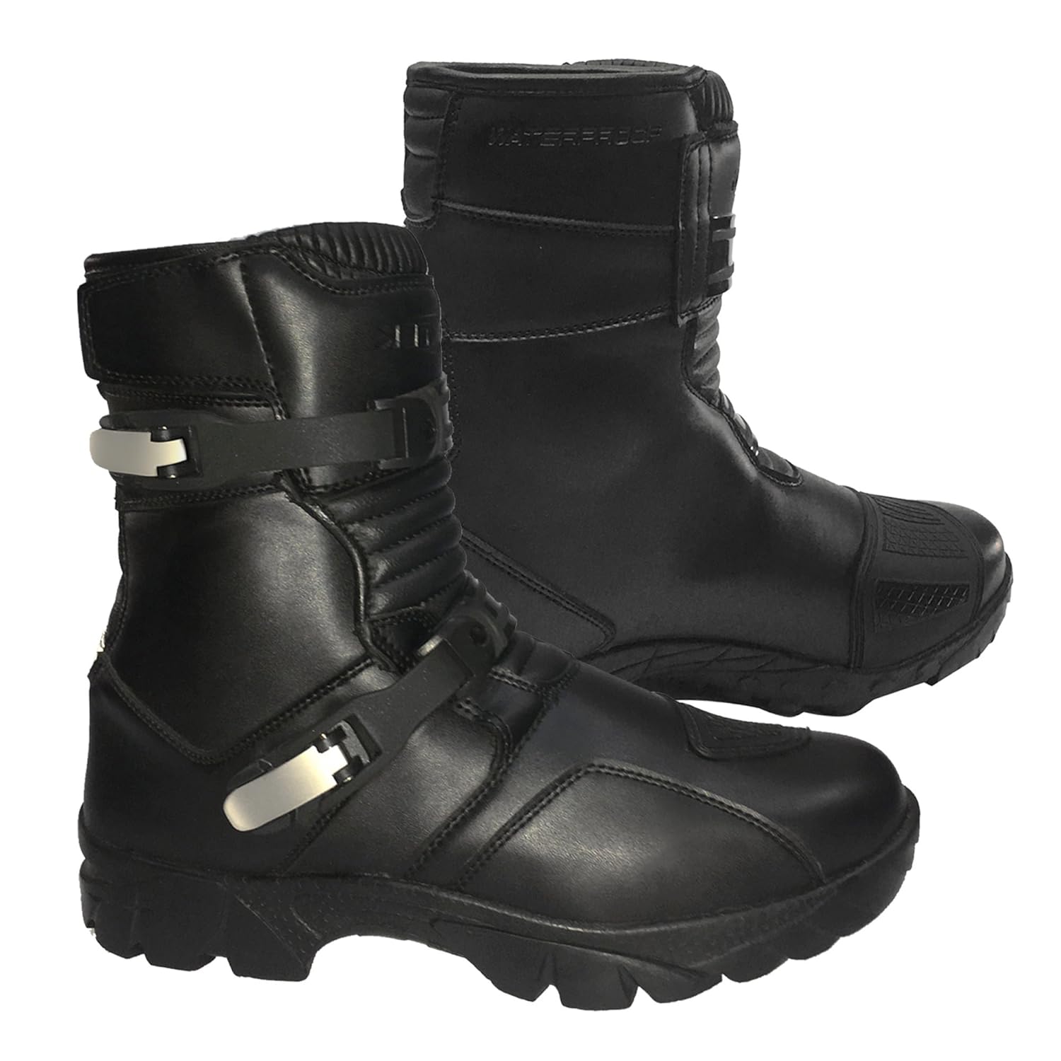 Botas Hombre Moto Bota Larga Negra Rock Goth Metal Piel Autentica