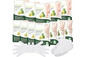 Leelosp 24 Pack Avocado Hydrating Hand and Foot Mask Set Moisturizing Gloves Socks Masks for Hand and Foot Dry Cracked Heel for Women Men Mother's Day Gift