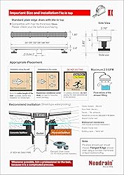 Neodrain 24-Inch Linear Shower Drain- with 2-in-1