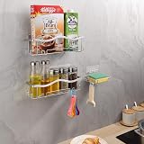 ALOECO Shower Caddy 3 Pack Stainless Steel No Drill Wall Shelf Soap Holder view 6