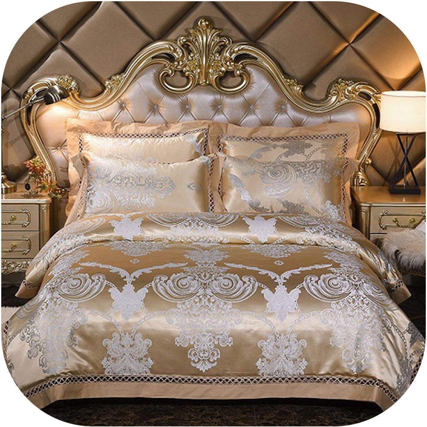 Amazon.com: Wenzi-day Silver Golden Queen King Size ...