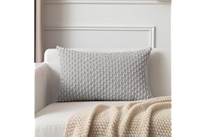 Kevin Textile 12x20 Inch Pillow Cover 1 Pack Boho Decorative Soft Striped Corduroy Lumbar Farmhouse Solid Color Accent Rectan