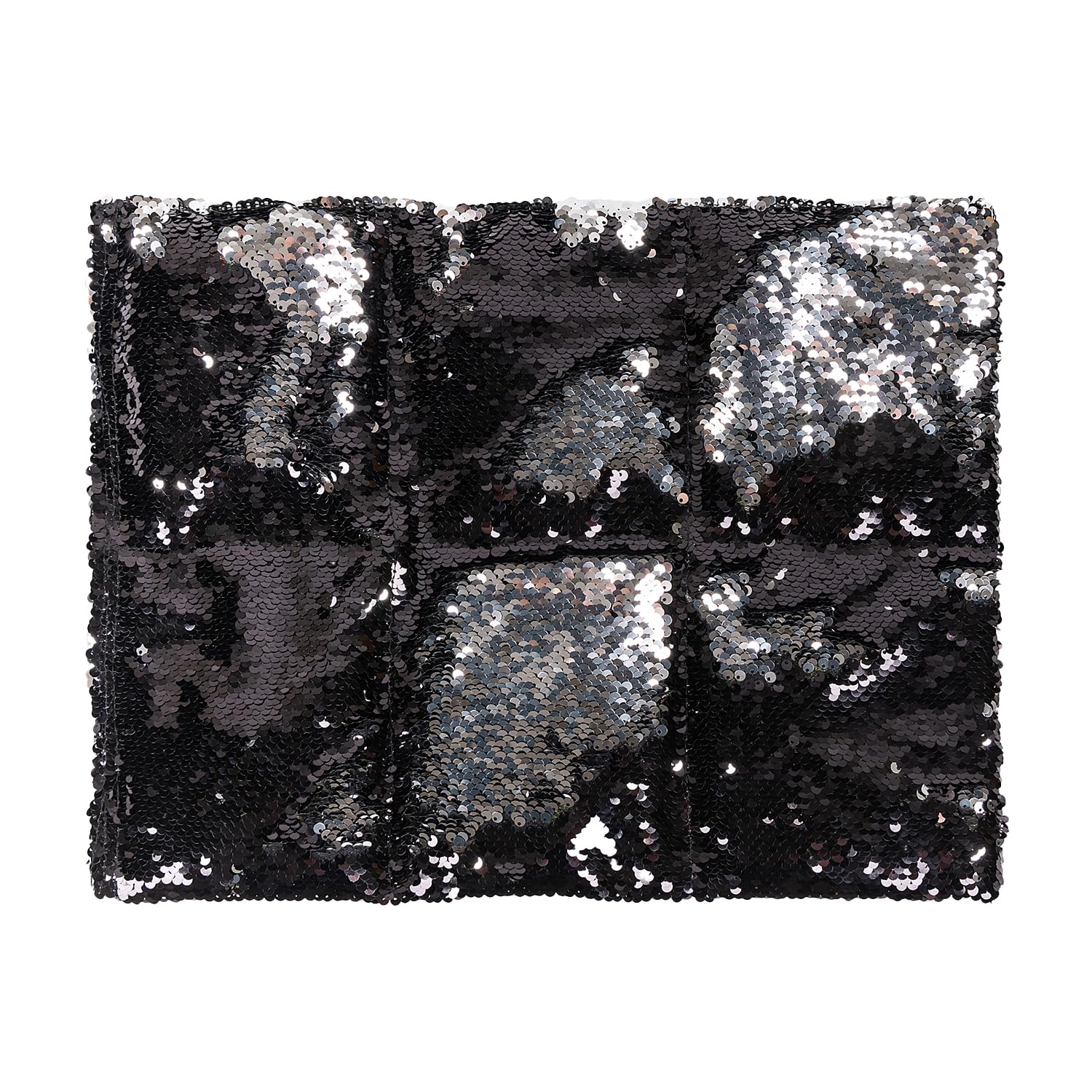Sensory Owl Weighted Lap Pillow Two-Tone Sequin Pad To Relive Stress Anxiety Self-Calming Relaxing For Kids And Adults 30 x 40 cm 2 kg Black Silver