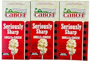 GENERIC Cabot Macaroni & Cheese Seriously Sharp Bundle: Includes Three 6.25 oz Boxes of Cabot Seriously Sharp Shells & Premium Aged Cabot Cheddar Macaroni & Cheese along with a Reusable Leftover Bag
