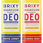 BRIXY Magnesium Deodorant, Ceramide & Niacinamide, Aluminum Free, Baking Soda Free, Plastic Free Packaging, Vegan and Certified Cruelty Free, Patent Pending