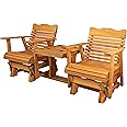 Kilmer Creek Rustic Finished 6' Cedar Porch Settee Glider, Amish Crafted