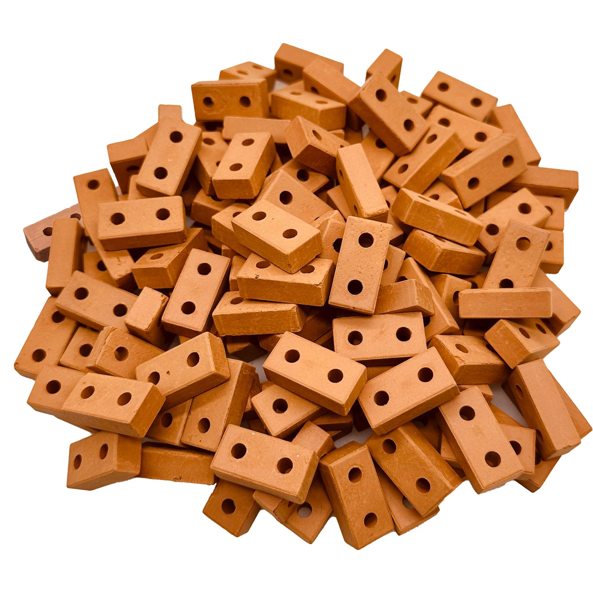 Cayway 120 PCS Mini Bricks Tiny Bricks for Landscaping Miniature Bricks Small Bricks for Crafts Realistic Fake for Mini Garden Accessories(2 Holes Mini Red)