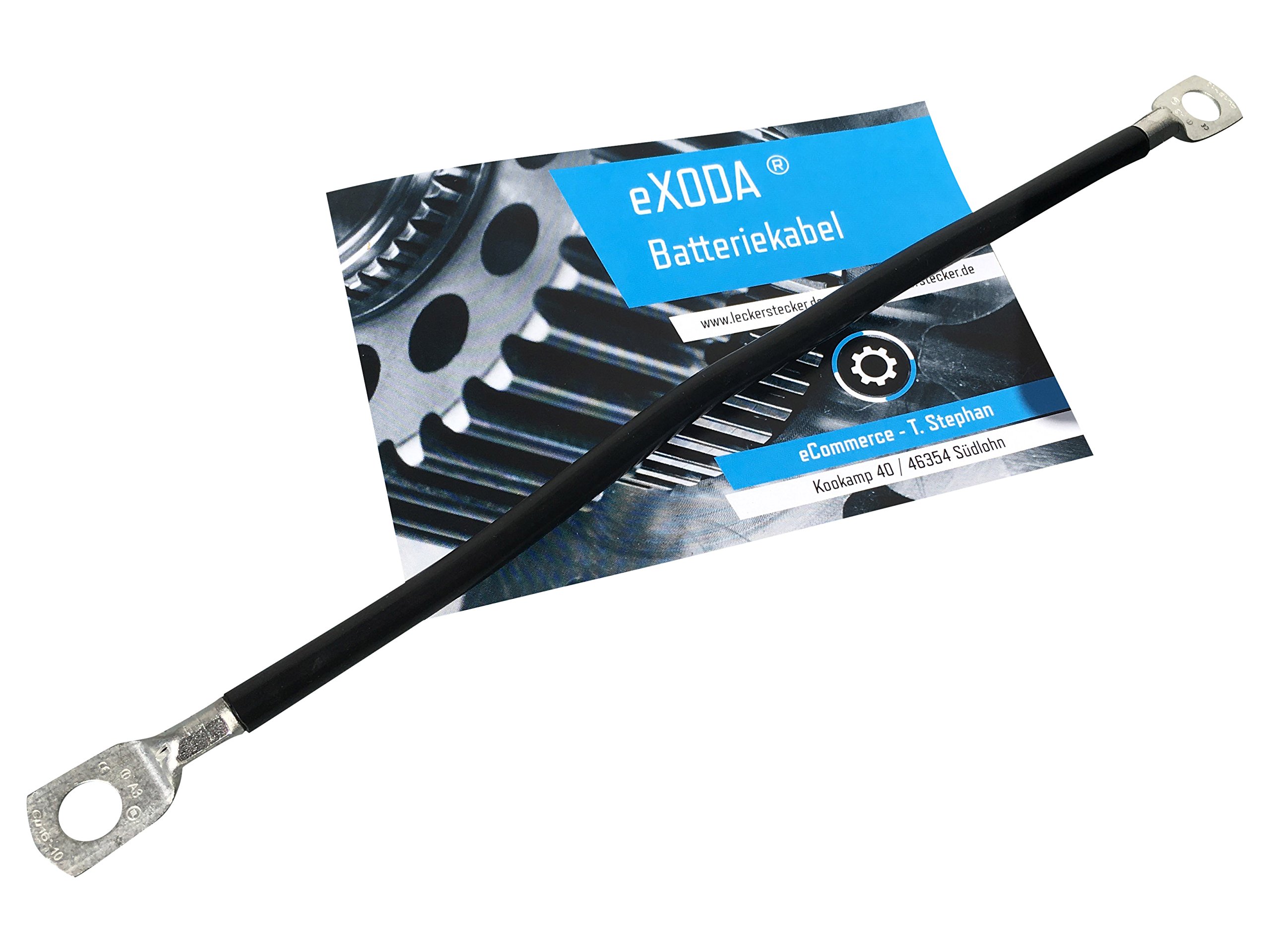 eXODA Auto Battery Cable 35 mm² 75cm Copper Power Cable with Eyelets M6 12V Car Cable also for Your Charger