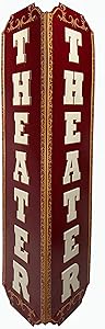 Vertical Expressions Vintage Vertical Theater Sign 6.6" x 23.75" Metal Embossed for Home Decor Movie Room